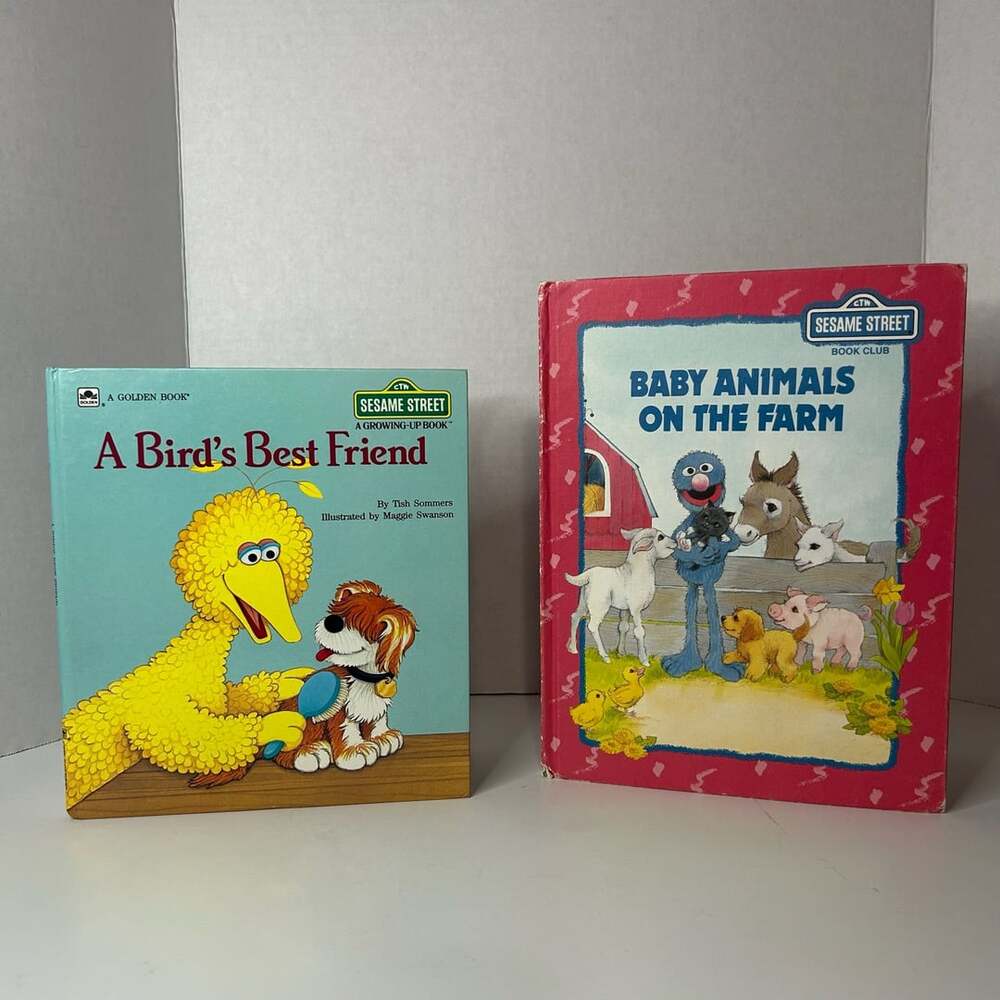 Lot of 2 Sesame Street Books: A Bird's Best Friend and Baby Animals on the Farm